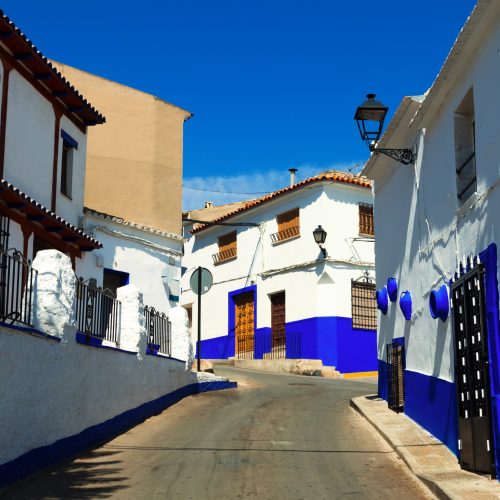 residence street of Campo de Criptana. Castilla-La Mancha,  Spain